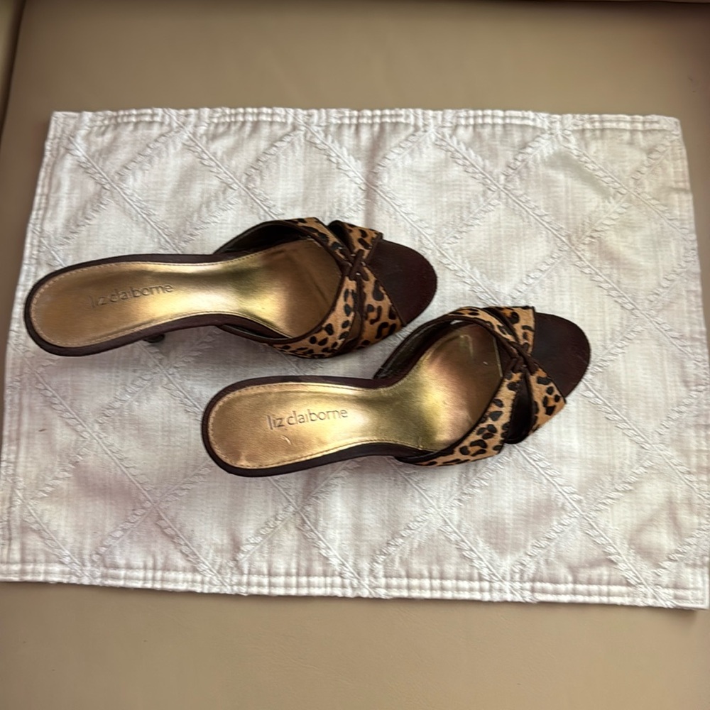 Leopard print slingbacks - 3 inch heels
